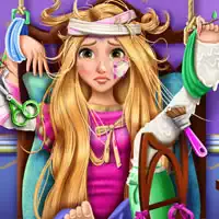 Blond Princezna Rapunzel Hospital Recovery