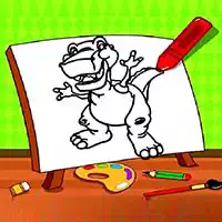 easy_kids_coloring_dinosaur ហ្គេម