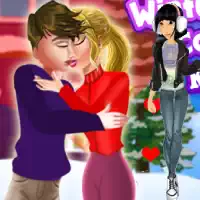 Jeu De Couples Qui S'embrassent En Hiver capture d'écran du jeu
