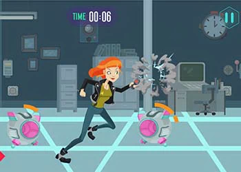 Agente Curiosa Vs Rogue Robots captura de tela do jogo