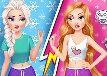 Rivalidade Da Princesa Elsa E Rapunzel captura de tela do jogo