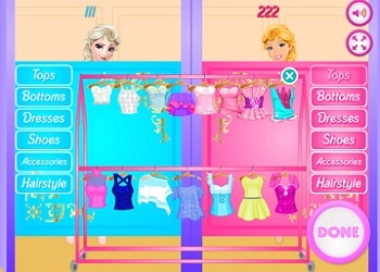 ព្រឹត្តិការណ៍ប្រកួតម៉ូឌែលគ្រឿងស្បែកឈើ Elsa Vs Barbie ២ រូបថតអេក្រង់ហ្គេម