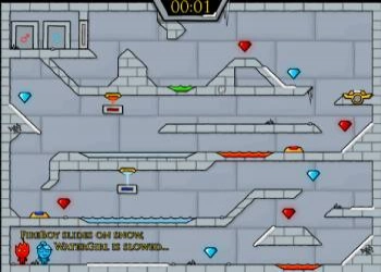 Fireboy E Watergirl: O Templo De Gelo) captura de tela do jogo