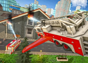 Flying Fire Truck Driving Sim game screenshot