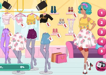 Piger Photo Shopping Dress-Up skærmbillede af spillet