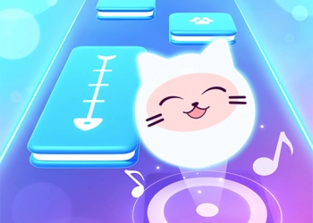 Muzyczny Kot! Płytki Fortepianowe Gra 3D zrzut ekranu gry