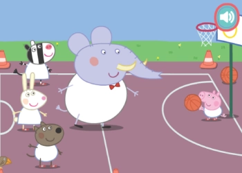 Basketbal Peppa Pig snímek obrazovky hry