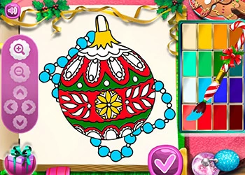 Коледно Оцветяване На Дядо Коледа екранна снимка на играта