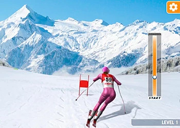 Simulador De Esqui Slalom captura de tela do jogo