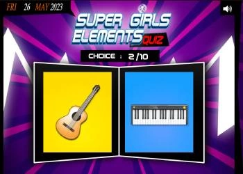 Super Tüdrukute Elementide Viktoriin mängu ekraanipilt