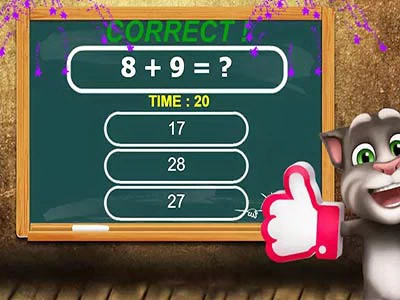 Testi I Matematikës Talking Tom pamje nga ekrani i lojës