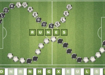 Woordenvoetbal.io schermafbeelding van het spel